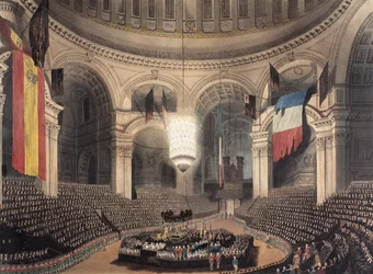 A chegada da carruagem fúnebre de Nelson para internamento na Catedral de São Paulo, publicada em 9 de janeiro de 1806